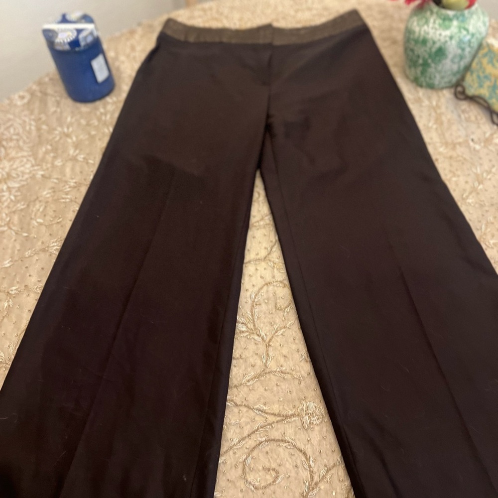 Escada Brown Wide Leg Pants for Formal Occasions